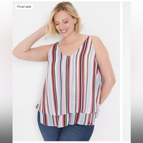 Lane Bryant Modern Swing Double-Layer Chiffon Style Tank - Picture 11 of 13